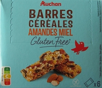 AUCHAN BARRES DE CÉRÉALES AMANDES MIEL GLUTEN FREE AUCHAN BARRES DE CÉRÉALES AMANDES MIEL GLUTEN FREE