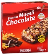 HACENDADO (MERCADONA) BARRITAS MUESLI CHOCOLATE HACENDADO (MERCADONA) BARRITAS MUESLI CHOCOLATE
