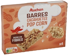 AUCHAN BARRES CACAHUÈTE POP CORN AUCHAN BARRES CACAHUÈTE POP CORN