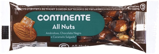 CONTINENTE ALL NUTS AMÊNDOAS, CHOCOLATE NEGRO E CARAMELO SALGADO