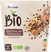 AUCHAN BIO BARRES DE CÉRÉALES CHOCOLAT