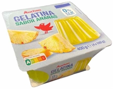 AUCHAN Gelatina sabor ananás 0% sem açúcares