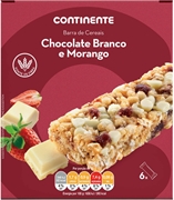 CONTINENTE BARRA DE CEREAIS CHOCOLATE BRANCO E MORANGO