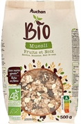 AUCHAN MUESLI BIO FRUITS ET NOIX